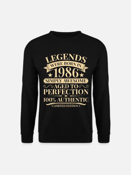 Anniversaire vintage 1986 - Sweat-shirt Unisexe - noir