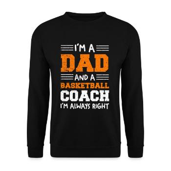 Je suis papa et entraîneur de basket - Sweat-shirt Unisexe - noir - Devant - Alina (178cm) & Michal (187cm)