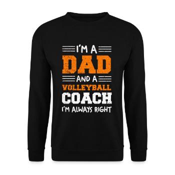 Je suis père et entraîneur de volley-ball - Sweat-shirt Unisexe - noir - Devant - Alina (178cm) & Michal (187cm)