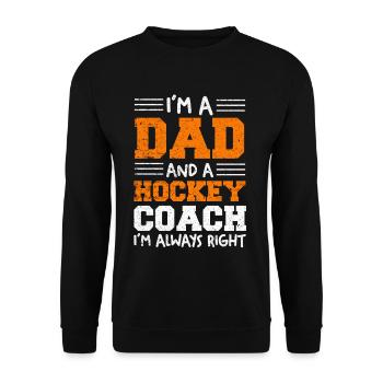 Père et entraîneur de hockey – Toujours juste - Sweat-shirt Unisexe - noir - Devant - Alina (178cm) & Michal (187cm)