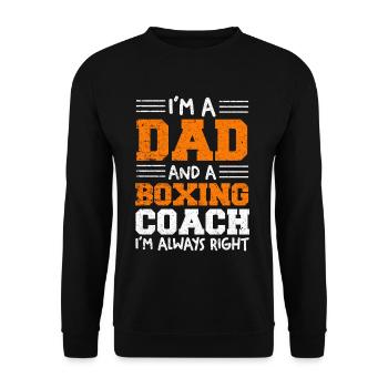 Papa et entraîneur de boxe – toujours raison - Sweat-shirt Unisexe - noir - Devant - Alina (178cm) & Michal (187cm)