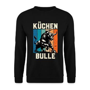 Küchenchef KÜCHENBULLE Köche Lustiges - Unisex Pullover - Schwarz - Vorne - Alina (178cm) & Michal (187cm)