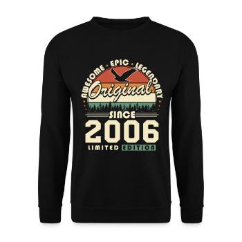 2006 Vintage Birthday Retro Vintage Gift - Unisex Sweatshirt - black - Front - Alina (178cm) & Michal (187cm)