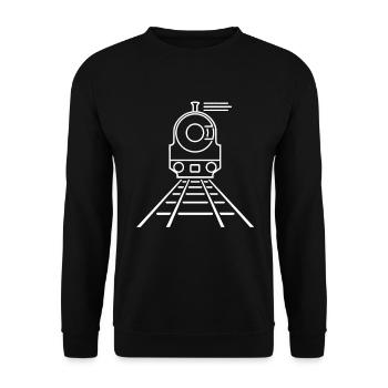 Chemin de fer Cartoon - Sweat-shirt Unisexe - noir - Devant - Alina (178cm) & Michal (187cm)