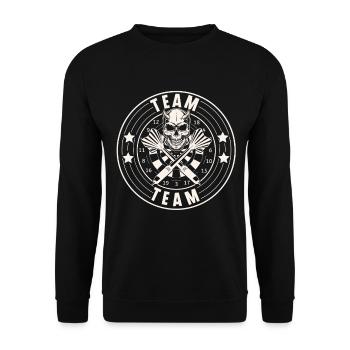 Fléchettes en équipe - Sweat-shirt Unisexe - noir - Devant - Alina (178cm) & Michal (187cm)