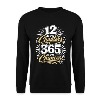 12 new chapters, 365 new chances | good intentions - Unisex Sweatshirt - black - Front - Alina (178cm) & Michal (187cm)