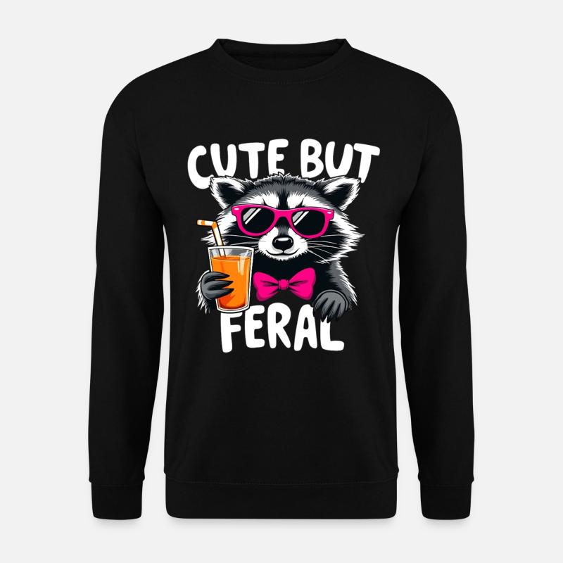 Süß aber Wild Waschbär - Unisex Pullover - Schwarz