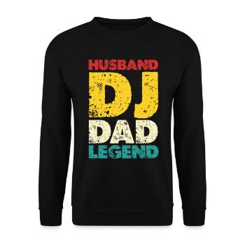 Husband DJ Dad Legend - Unisex Sweatshirt - black - Front - Alina (178cm) & Michal (187cm)