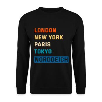 Vacances de la mer du Nord LONDRES, NEW YORK, PARIS NORDDEICH - Sweat-shirt Unisexe - noir - Devant - Alina (178cm) & Michal (187cm)