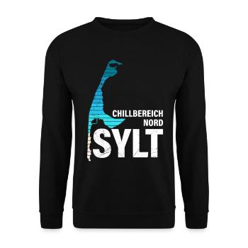 Nordsee Urlaub CHILL BEREICH NORD Lustiges - Unisex Pullover - Schwarz - Vorne - Alina (178cm) & Michal (187cm)