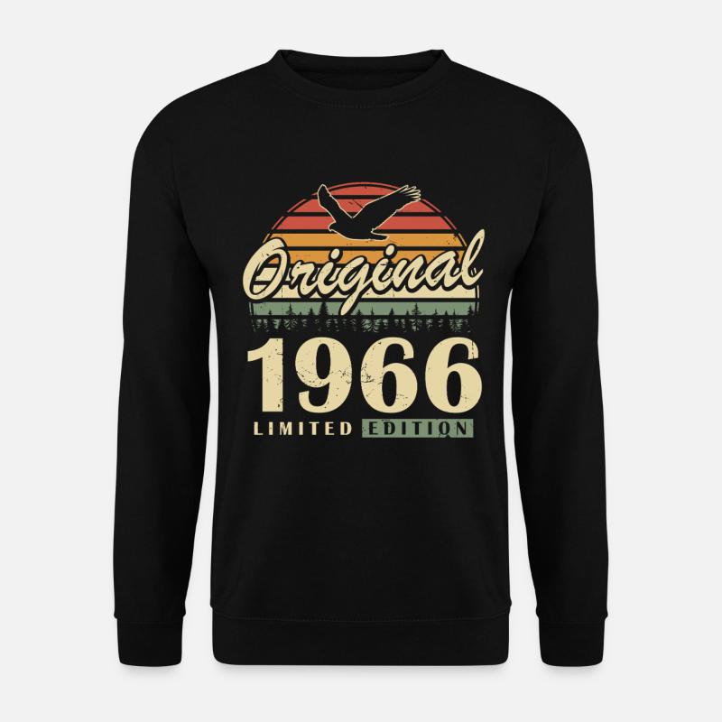 1966 Jahrgang geboren Retro Vintage Geburtstag - Unisex Pullover - Schwarz