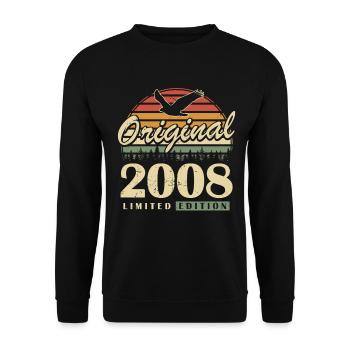 Anniversaire vintage Vintage Né Rétro Vintage 2008 - Sweat-shirt Unisexe - noir - Devant - Alina (178cm) & Michal (187cm)