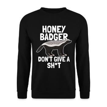 Honey Badger Give A Shit - Unisex Sweatshirt - black - Front - Alina (178cm) & Michal (187cm)