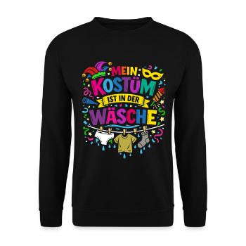 Shrovetide - Carnival - Costume Replacement - Saying - Unisex Sweatshirt - black - Front - Alina (178cm) & Michal (187cm)