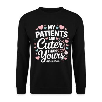 Meine Patienten sind süßer als deine - Unisex Pullover - Schwarz - Vorne - Alina (178cm) & Michal (187cm)