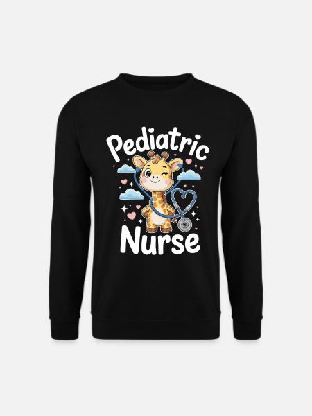 Pediatric giraffe with stethoscope - Unisex Sweatshirt - black