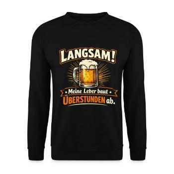 Beer Drinking Saying - Unisex Sweatshirt - black - Front - Alina (178cm) & Michal (187cm)