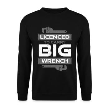Pipelayer Licenced To Carry Big Wrench - Unisex Sweatshirt - black - Front - Alina (178cm) & Michal (187cm)