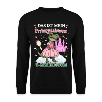 Dinosaurier Prinzessin Kostüm Karneval Fasching  - Unisex Pullover - Schwarz - Vorne - Alina (178cm) & Michal (187cm)