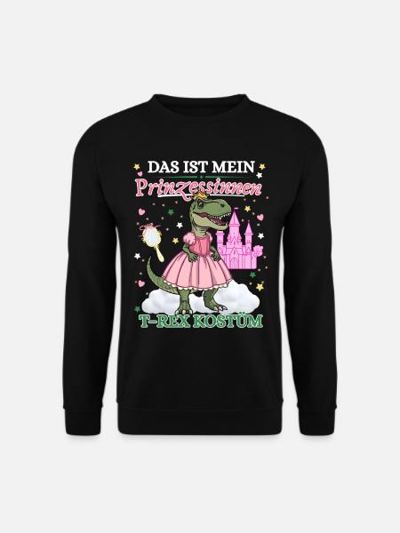 Dinosaurier Prinzessin Kostüm Karneval Fasching  - Unisex Pullover - Schwarz
