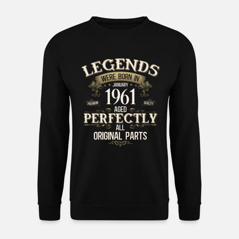 65th Birthday Legend January 1961 - Unisex Sweatshirt - black