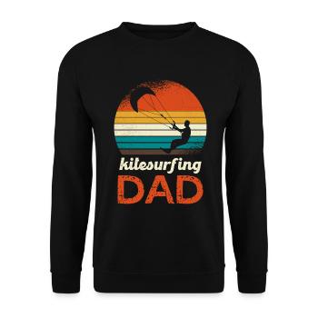 Logo rétro du Papa du Kitesurf - Sweat-shirt Unisexe - noir - Devant - Alina (178cm) & Michal (187cm)