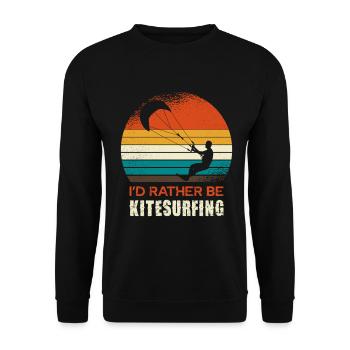 Kitesurfing Retro Circle Design - Unisex Pullover - Schwarz - Vorne - Alina (178cm) & Michal (187cm)