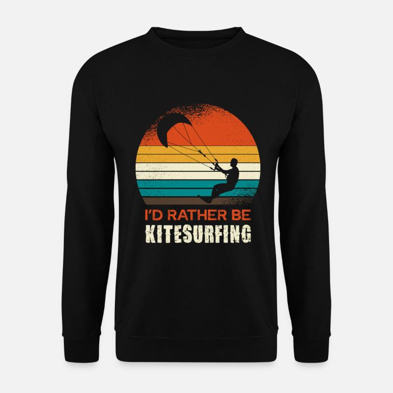 Kitesurfing Retro Circle Design - Unisex Sweatshirt - black