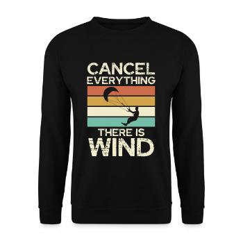 Cancel Everything There Is Wind - Unisex Pullover - Schwarz - Vorne - Alina (178cm) & Michal (187cm)