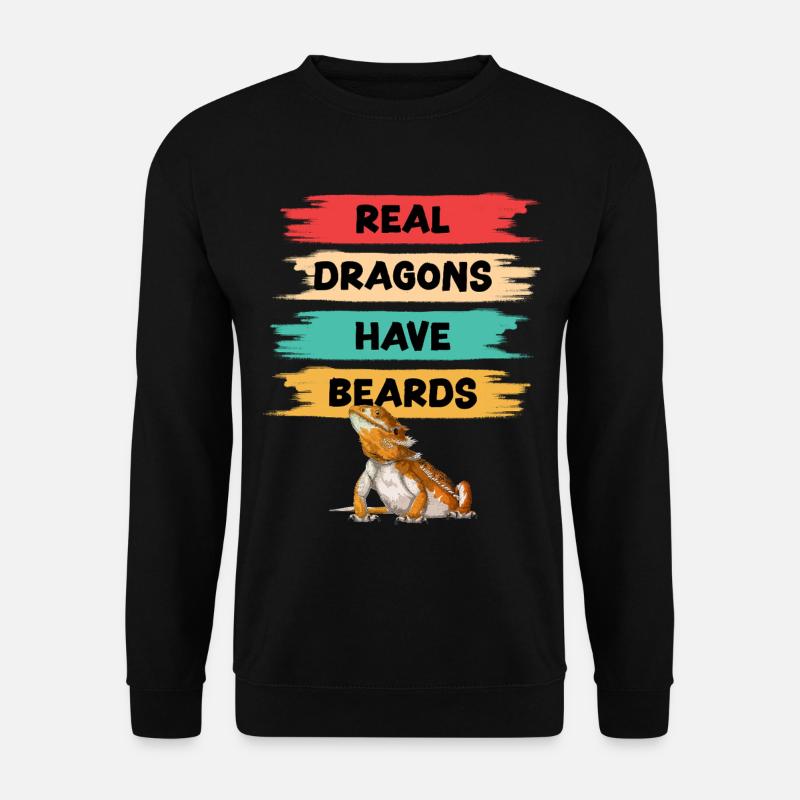 Echte Drachen haben Bärte - Unisex Pullover - Schwarz