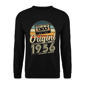 Original 1956 Vintage Vintage Anniversaire Rétro - Sweat-shirt Unisexe - noir - Devant - Alina (178cm) & Michal (187cm)