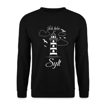 Nordsee Urlaub ICH LIEBE SYLT Lustiges - Unisex Pullover - Schwarz - Vorne - Alina (178cm) & Michal (187cm)