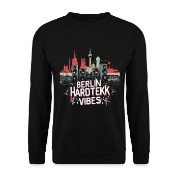 Berlin Hardtekk Vibes Tekke East Germany - Unisex Sweatshirt - black - Front - Alina (178cm) & Michal (187cm)