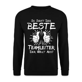 Best Team Leader - Unisex Sweatshirt - black - Front - Alina (178cm) & Michal (187cm)