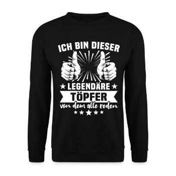 Töpfer Legende - Unisex Pullover - Schwarz - Vorne - Alina (178cm) & Michal (187cm)