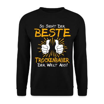 Drywall Builder Gift Idea - Unisex Sweatshirt - black - Front - Alina (178cm) & Michal (187cm)