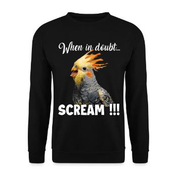 Creative Gifts Cockatoo Holder and Cockatiel - Unisex Sweatshirt - black - Front - Alina (178cm) & Michal (187cm)