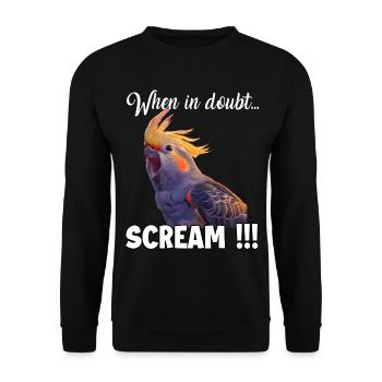 Cockatiel Meme T, funny screaming nymph - Unisex Sweatshirt - black - Front - Alina (178cm) & Michal (187cm)