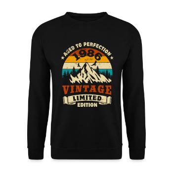 Limited Edition 1986 Geburtstag Geschenk - Unisex Pullover - Schwarz - Vorne - Alina (178cm) & Michal (187cm)