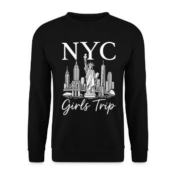 NYC Girls Trip - Unisex Pullover - Schwarz - Vorne - Alina (178cm) & Michal (187cm)