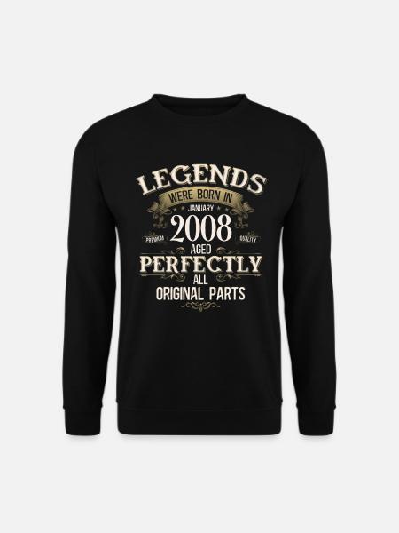 18th Birthday Legend January 2008 - Unisex Sweatshirt - black