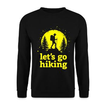 Let's go hiking mountaineer hiker silhouette - Unisex Sweatshirt - black - Front - Alina (178cm) & Michal (187cm)