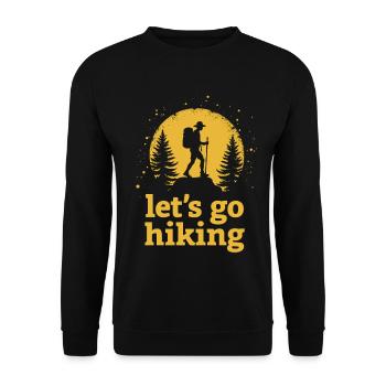 Let's go hiking mountaineer hiker silhouette - Unisex Sweatshirt - black - Front - Alina (178cm) & Michal (187cm)