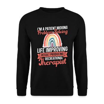 Therapeutische Freizeit muss RT Freizeit haben - Unisex Pullover - Schwarz - Vorne - Alina (178cm) & Michal (187cm)