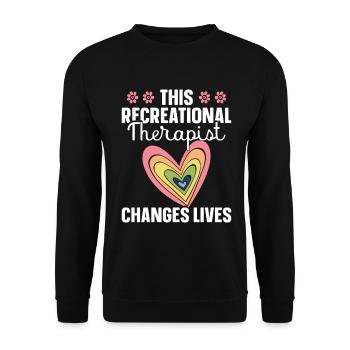 Freizeittherapie Wertschätzung RT Therapeutisch - Unisex Pullover - Schwarz - Vorne - Alina (178cm) & Michal (187cm)