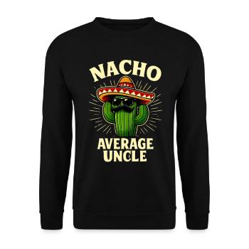 No Average Uncle Nacho Average Uncle - Unisex Sweatshirt - black - Front - Alina (178cm) & Michal (187cm)
