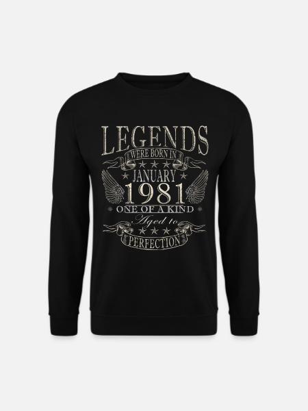 45e anniversaire Original janvier 1981 - Sweat-shirt Unisexe - noir