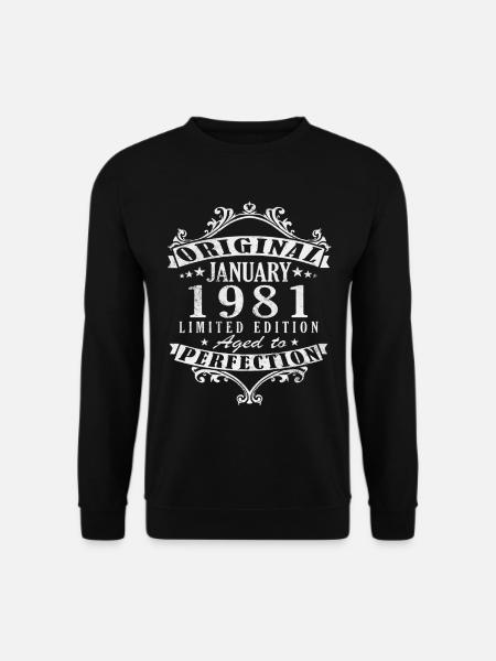 45e anniversaire Original janvier 1981 - Sweat-shirt Unisexe - noir