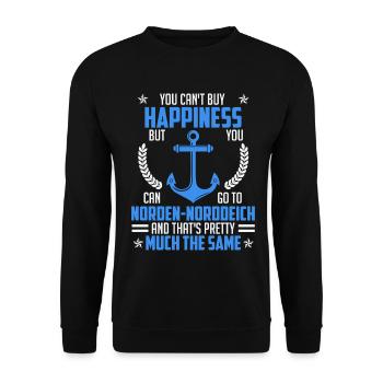 NORTH SEA YOU CAN DRIVE NORTH NORDDEICH - Unisex Sweatshirt - black - Front - Alina (178cm) & Michal (187cm)