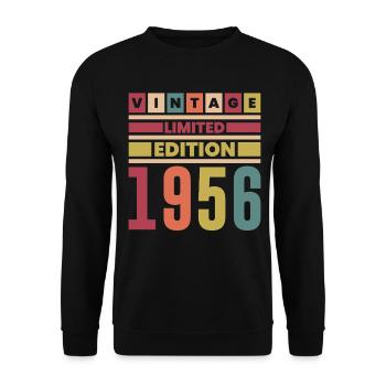 Jubiläum 1956 Vintage Limited Edition Retro - Unisex Pullover - Schwarz - Vorne - Alina (178cm) & Michal (187cm)